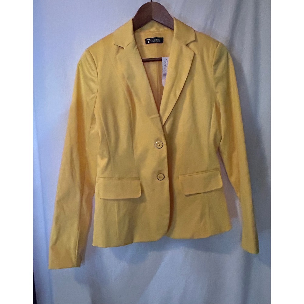 7th Avenue New York &‎ Company Yellow Blazer Women's Size 4 Fitted Career